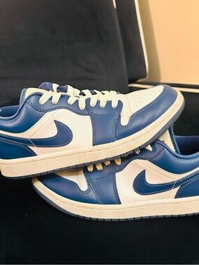 Jordan Air Jordan 1 Low Blue White C0774-114 Men's Athletic Shoes 2022